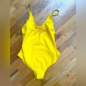 Sezane Yellow One Piece Swimsuit